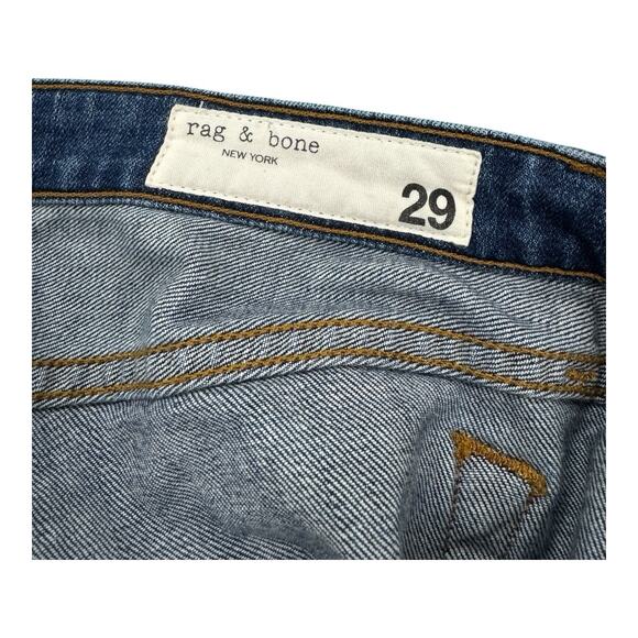 Rag & Bone Dark Wash Low-Rise Slim Boyfriend Blue Denim Jeans 29 Hippie Retro - Picture 4 of 8